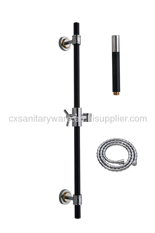 Contemporary stainless steel sliding bar shower set