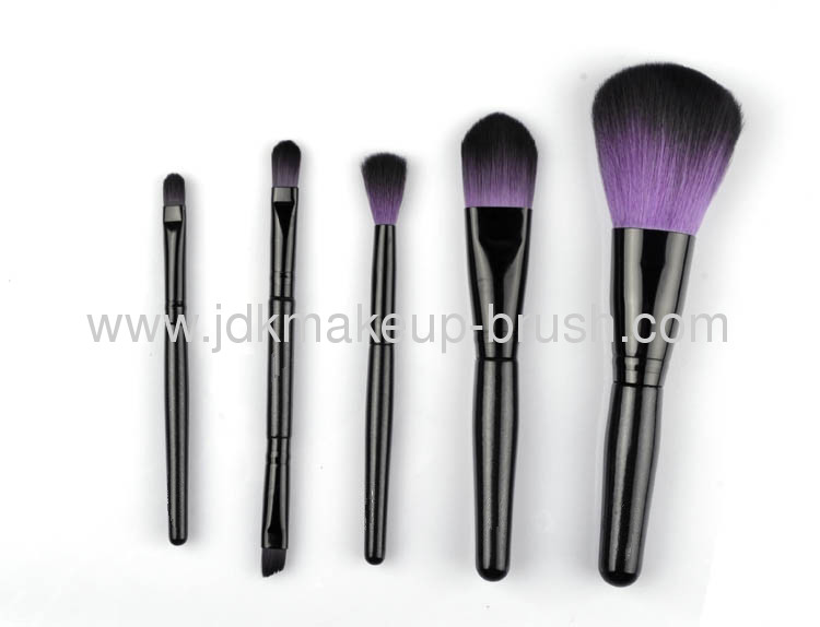 Fashion 5 PCS Travel Makeup Brush Kit Set with PU pouch 