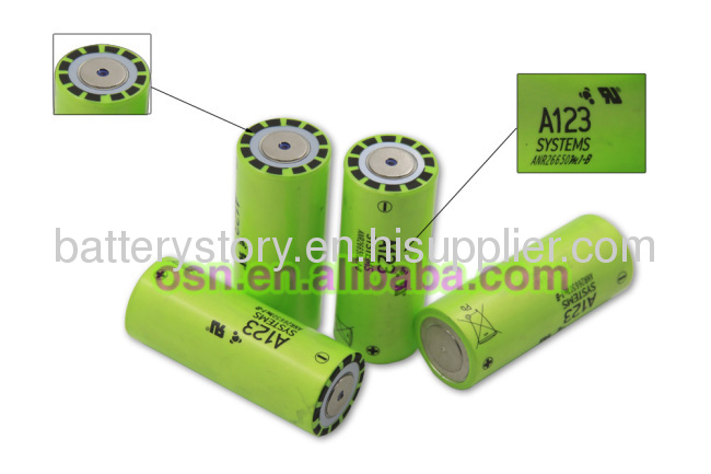 A123 Lifepo4 26650 2.5ah Rechargeable Battery 