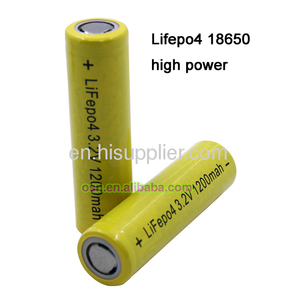 Lifepo4 18650 1200mAh 10-15C High Discharge Battery