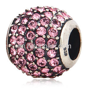 Wholesale Rondelle european Sterling Silver Crystal Beads Ball