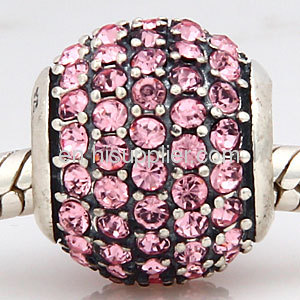 Wholesale Rondelle european Sterling Silver Crystal Beads Ball