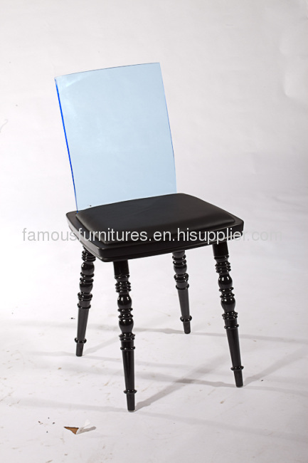 Simple ash wood acrylic seat back side dining chairs reception room chairs