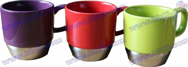 2013 new style ceramic & stainless steel coffee mug