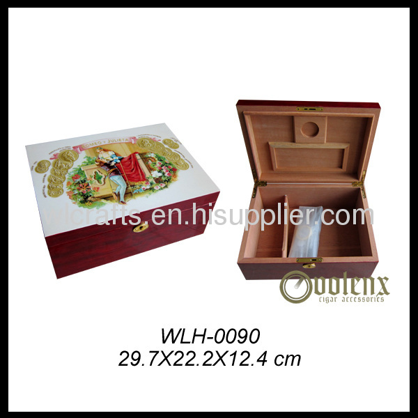 Cigar Leather Humidor Box Set with Cigar Tube & Leather Case