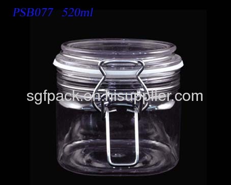 Fashion food container 520ml Plastic PET Storage jar Professional Plastic package Manufacturers Cuboid type
