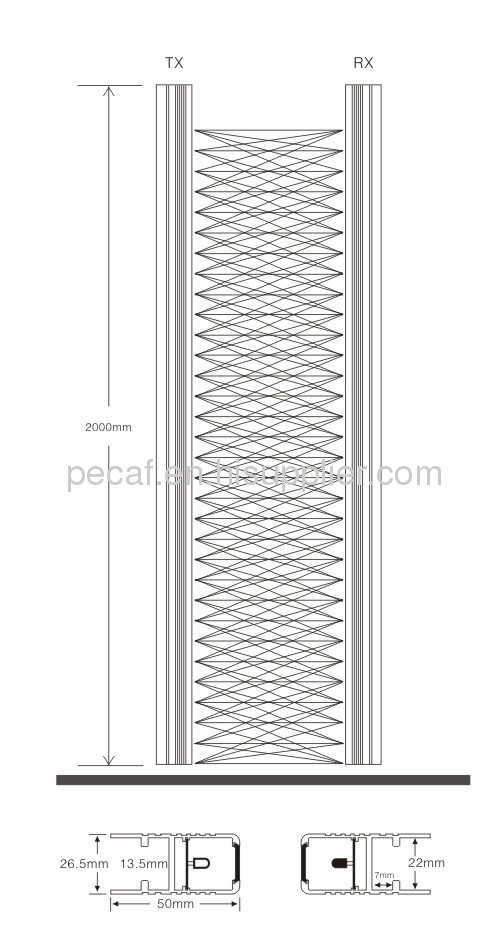 96 light beams, Hitachi two-in-one security light screen (safety edge)