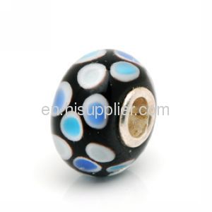 Colorful Dots Silver Core european Lampwork Glass Beads 2013