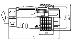 male cable plug connector