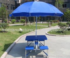 beach umbrella and outdoor table set