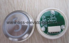 Push button round silver cover red light "2" AVDBUT (PCB 853343H04)