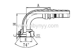 26793-W 90° JIC FEMALE 74° CONE SEAT HYDRAULIC HOSE FITTING PIPE FITTING COUPLING