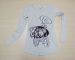 printed and embroideried round neck t shirt