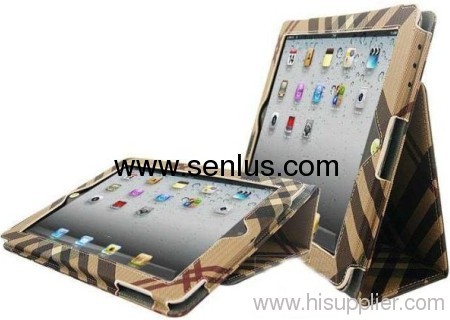 simple design leather ipad 2 cover with smart function