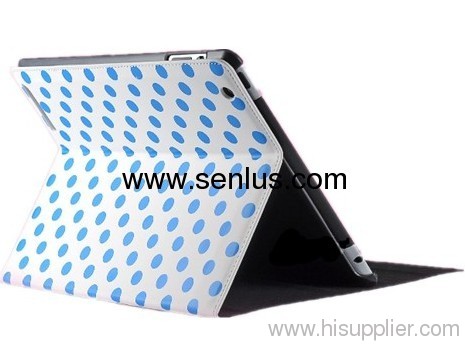 Blue hot selling leather ipad 3 cover