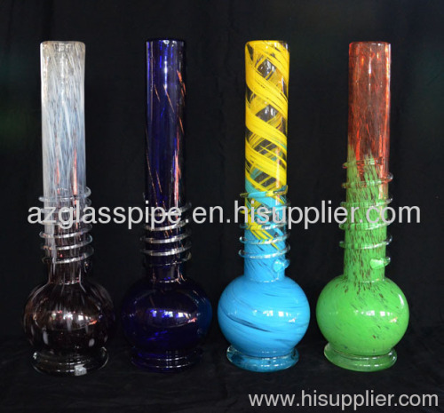 colored bubbler long glass water smoking pipe-bongs