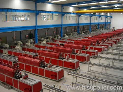 pvc pp pe wood plastic profile production line