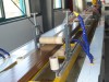 Wood plastic plate production line