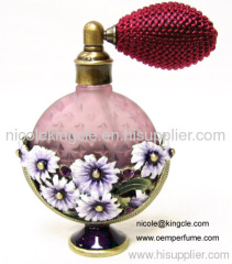 flower shape alloy oil perfume bottles