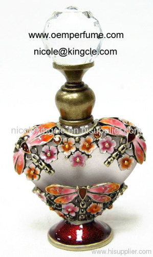 heart shape alloy oil perfume bottles