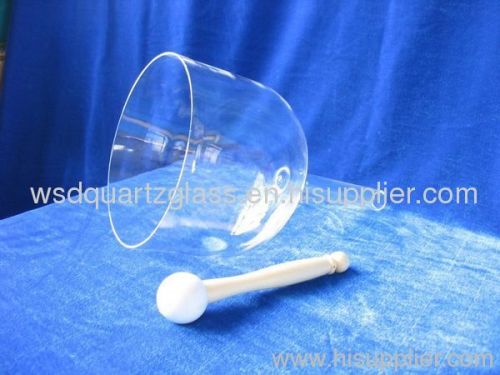 Clear crystal singing bowl 6inch to 10inch with mallet and o-ring