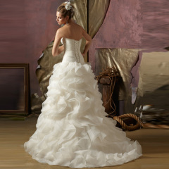 GEORGE BRIDE ELegant Strapless Tiered Organza Wedding Dress