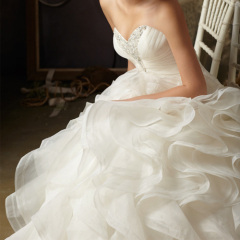 GEORGE BRIDE ELegant Strapless Tiered Organza Wedding Dress