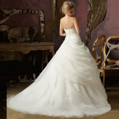 GEORGE BRIDE ELegant Strapless Ball Gown Satin Wedding Dress