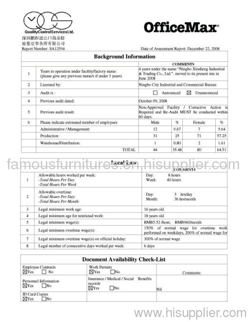 Office Max Audit Report