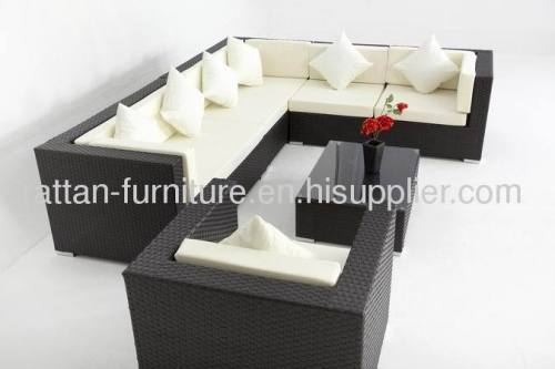 Outdoor wicker furniture garden three seater sofa set