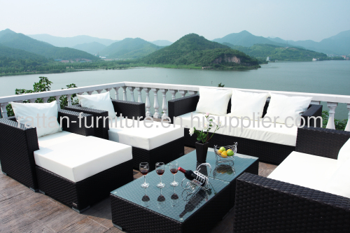 Outdoor wicker furniture garden three seater sofa set