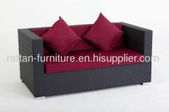 Outdoor furniture wicker two seater chair garden sofa set