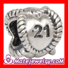 925 Sterling Silver european Number 21 Charm Beads For Bracelets Cheap