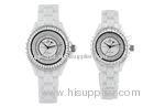 Waterproof Square Stone Dial Crystal Watches, Swiss White Ceramic Watches