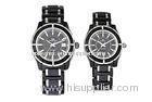 3 ATM Couple Style Quartz Watch, Black Ceramic Watches With Swiss Movt