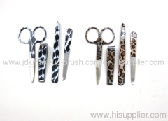 4pcs Leopard Zebra stainless manicure set