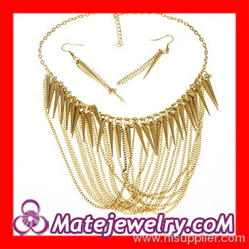 Gold Necklace Earring Set