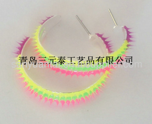 Silicone rubber spike Earrings-..