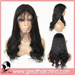 Indian Virgin Human Hair Swiss Full Lace Wig