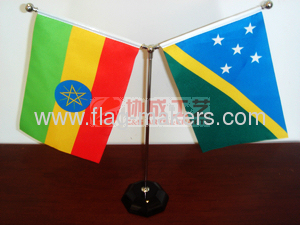 black crystal stand table flag