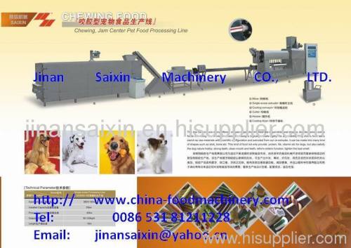 Dog chewing food processing line