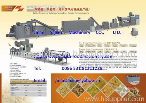 Bugles 3D extrusion food processing line