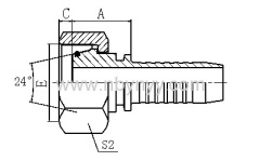 20511/20511-T METRIC FEMALE 24° CONE O-RING H.T.DIN3865 HYDRAULIC HOSE FITTING PIPE FITTING COUPLING