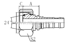 METRIC FEMALE 24°CONE HYDRAULIK HOSE FITTING PIPE FITTING