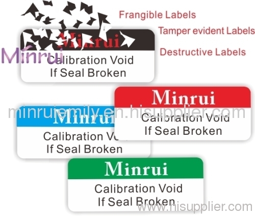 Destructible Tamper Evident Seal Stickers