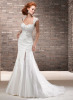 GEORGE BRIDE Removable Lace Strap Split-front Chapel Train Wedding Dress