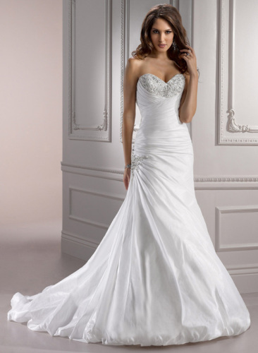 GEORGE BRIDE Sweetheart Neckline Taffeta Wedding Dress With Beaded Bodice