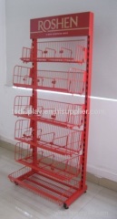 Wire baskets floor rack display