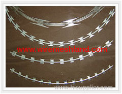 Galvanized razor wire