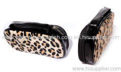 Fashion design!Leopard print cosmetic bag with handle